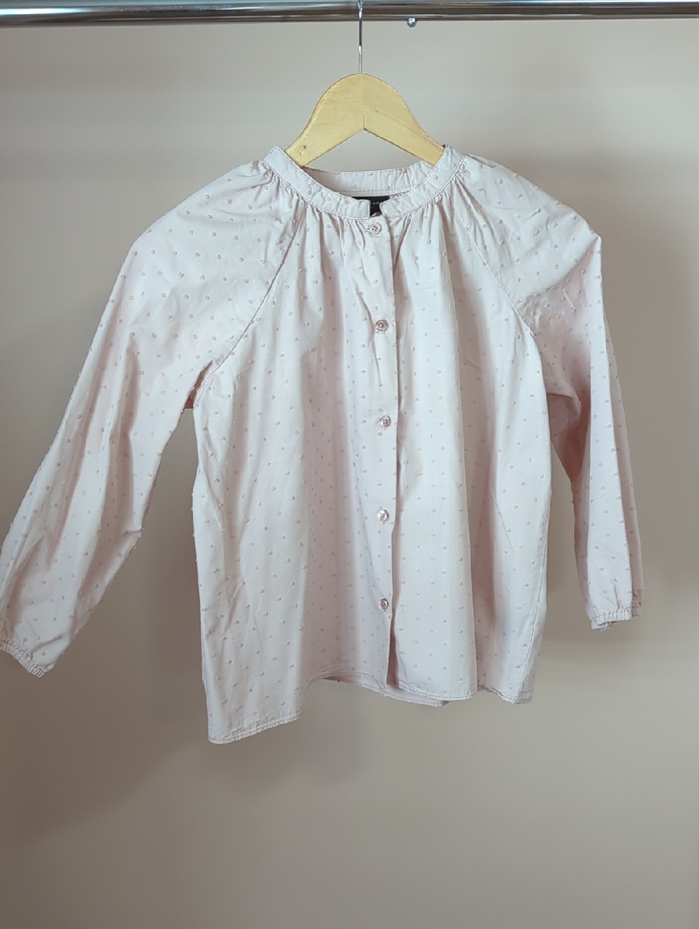 Target Light Pink Button-Front Long Sleeve Blouse